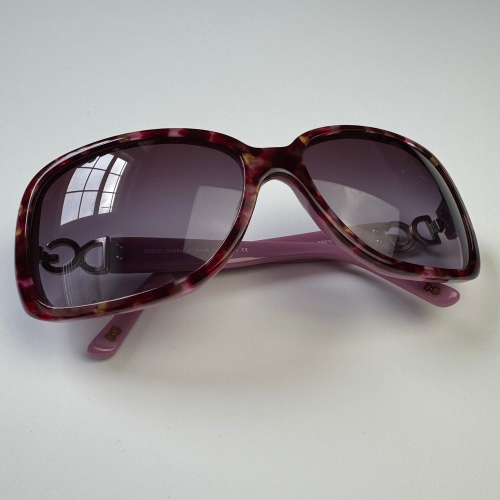 Dolce & Gabbana DG4074 Pink Tortoise Oversized Gradient Sunglasses Y2K DG Logo